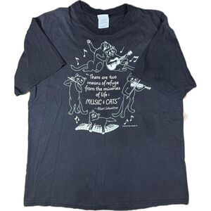 American-vintage Men's Black and Grey T-shirt